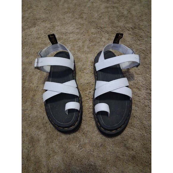 Dr. Martens AVRY HYDRO LEATHER STRAP SANDALS Size 10 White - Picture 1 of 9